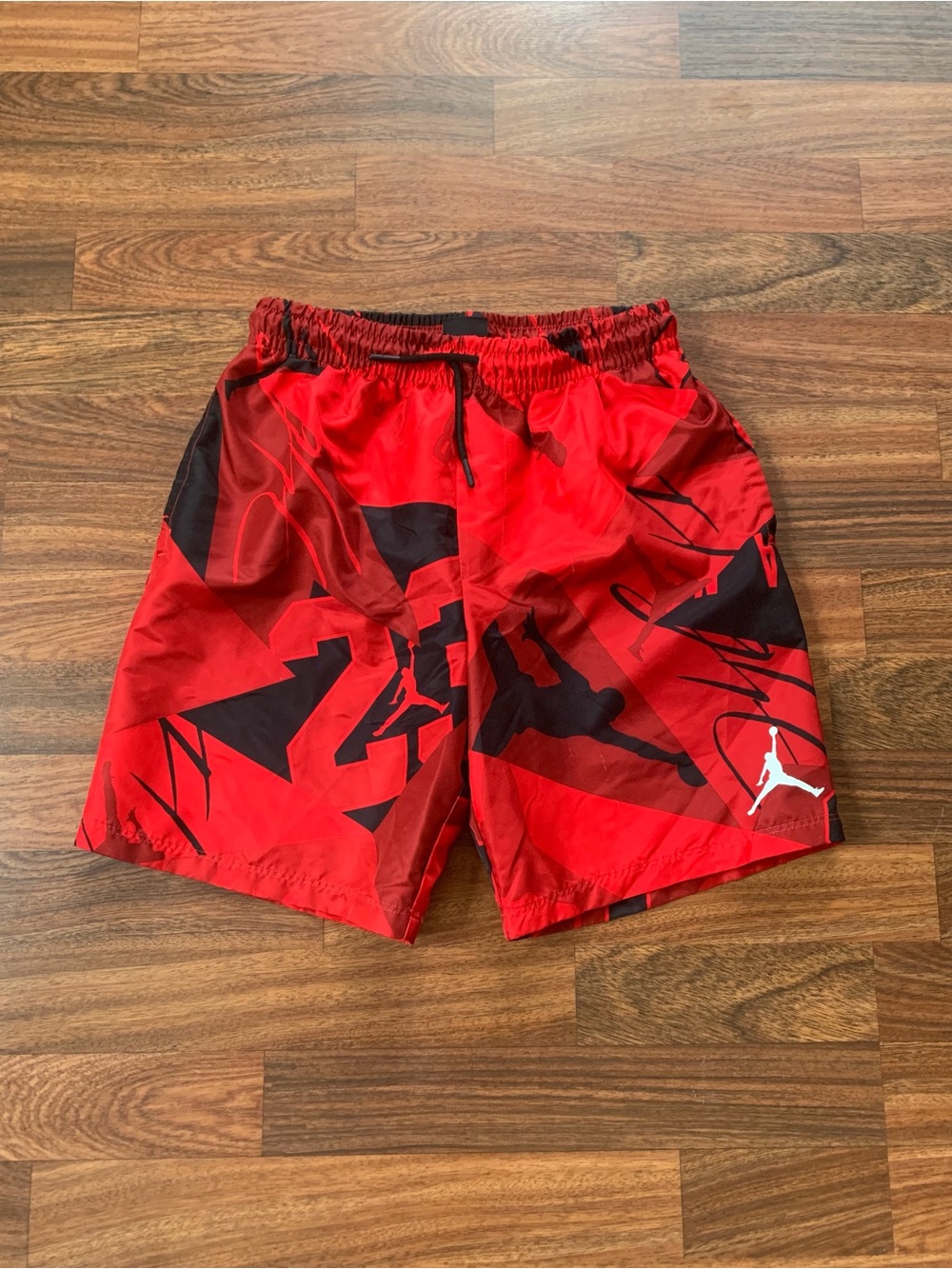 Jordan Jumpman Poolside Shorts Red Black Size Medium Youth Boys